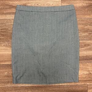 Banana Republic Teal Wool Mini Stripes Pencil Skirt Size 10 NWT